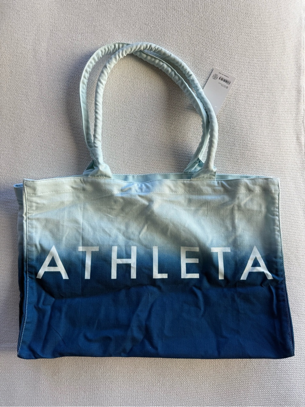 Athleta Ombre Navy to Light Blue Canvas Tote